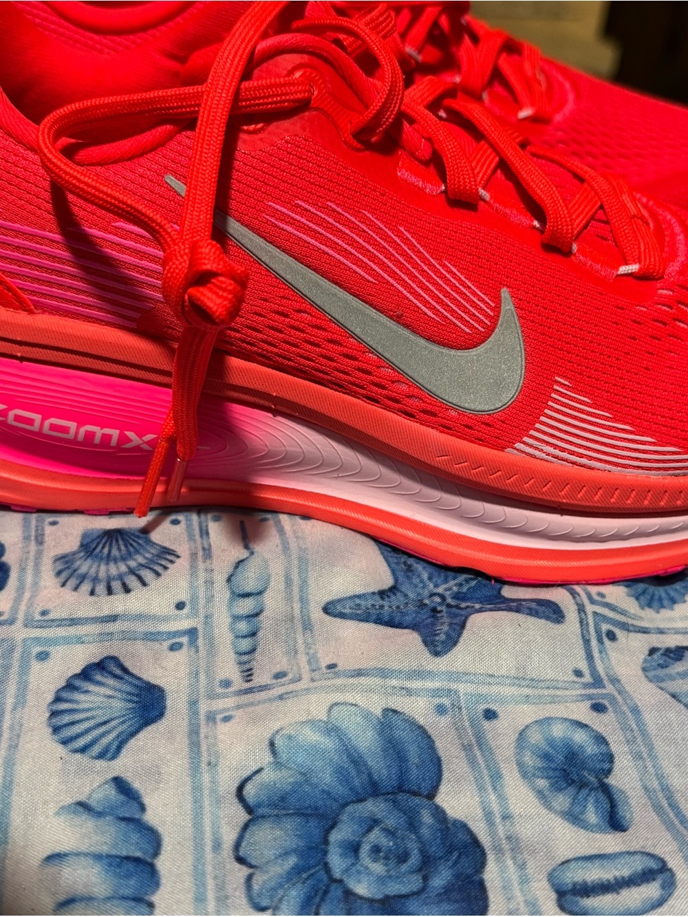 Nike Women's Red and Hot Pink Performance Running Shoes